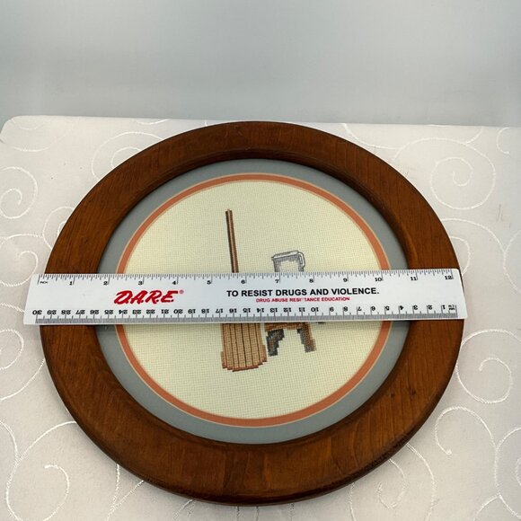 Vintage Farmhouse Cross-Stitch Wall Art In Wooden Frame - Picture 4 of 4